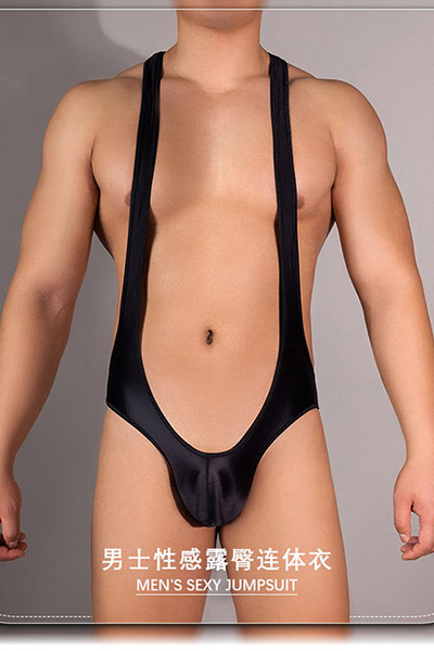 男士性感诱惑背带露臀连体衣
