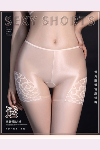 镂空鱼纹超薄性感透视短裤